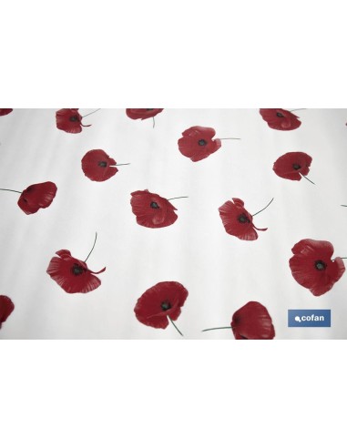 ROLLO DE HULE DISEÑO AMAPOLAS 1,40 X 20 M