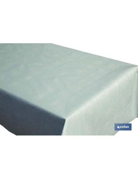 ROLLO DE MANTEL ANTIMANCHAS RESINADO TURQUESA 60 % ALGODÓN, 40 % POLIÉSTER 1,40 X 20 M