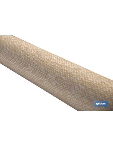 ROLLO DE MANTEL ANTIMANCHAS RESINADO TEXTURA BEIGE 60 % ALGODÓN, 40 % POLIÉSTER 1,40 X 20 M