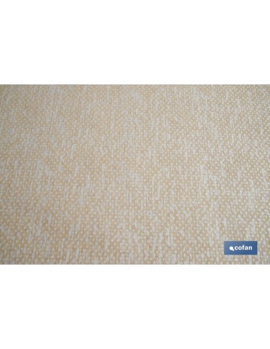 ROLLO DE MANTEL ANTIMANCHAS RESINADO TEXTURA BEIGE 60 % ALGODÓN, 40 % POLIÉSTER 1,40 X 20 M