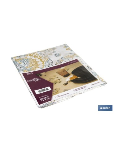 MANTEL ANTIMANCHAS MOSAICO CALIDO 1,40 X 2,50