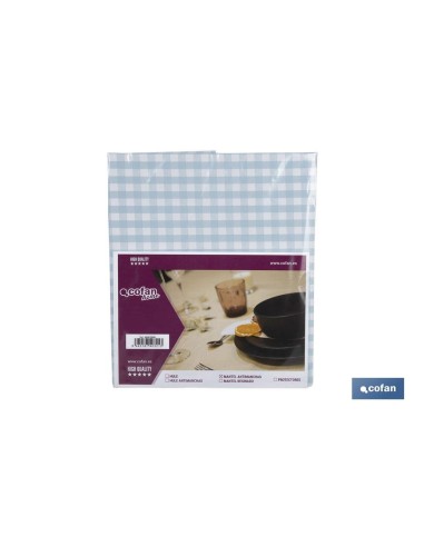 MANTEL ANTIMANCHAS CUADROS AZULES 1,40 X 3,00