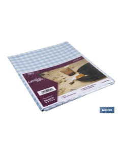 MANTEL ANTIMANCHAS CUADROS AZULES 1,40 X 3,00 2