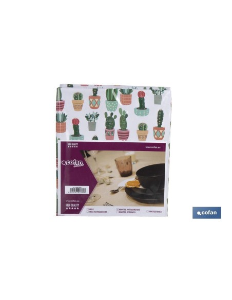 MANTEL ANTIMANCHAS CACTUS 1,40 X 2,00