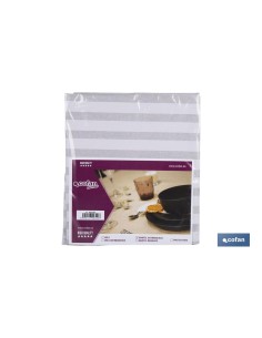 MANTEL ANTIMANCHAS RAYAS BEIGE Y BLANCAS 1,40 X 3,00