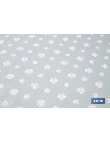 ROLLO DE HULE DISEÑO MARGARITAS JADE 1,40 x 25 M