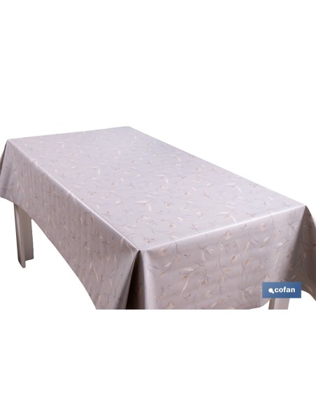ROLLO DE HULE DISEÑO BOTÁNICO CON RAMAS DORADAS 1,40 X 20 M