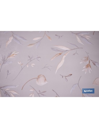 ROLLO DE HULE DISEÑO BOTÁNICO CON RAMAS DORADAS 1,40 X 20 M