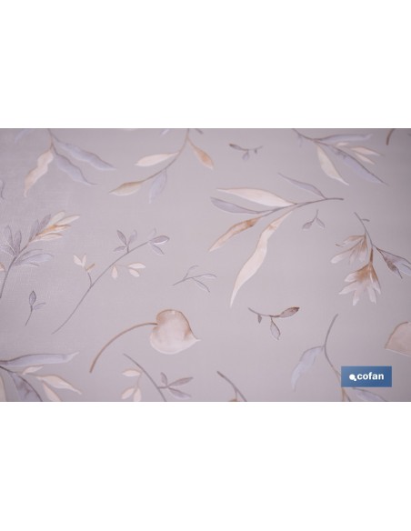 ROLLO DE HULE DISEÑO BOTÁNICO CON RAMAS DORADAS 1,40 X 20 M