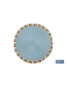 BAJOPLATO REDONDO DE COLOR AZUL MEDIDA 38 CM