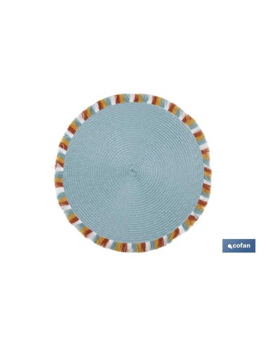 BAJOPLATO REDONDO DE COLOR AZUL MEDIDA 38 CM