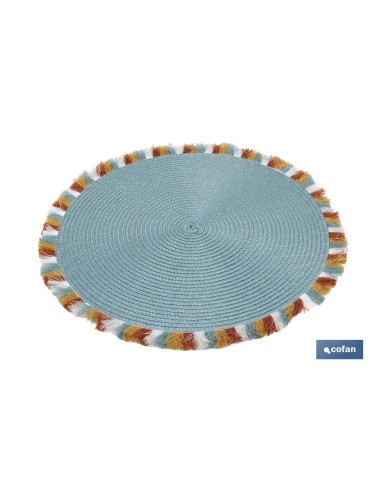 BAJOPLATO REDONDO DE COLOR AZUL MEDIDA 38 CM