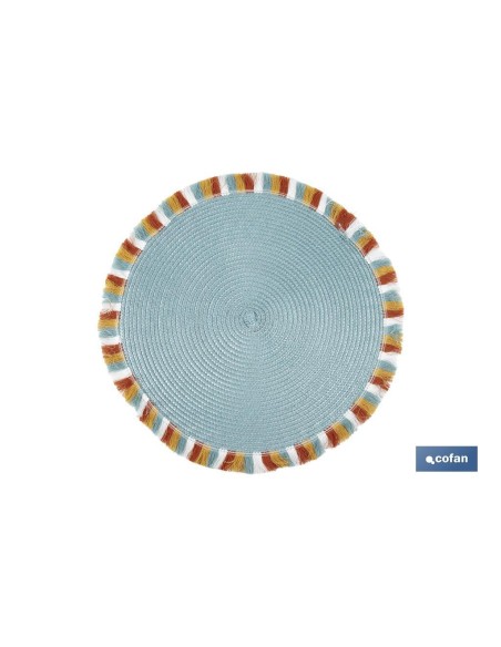 BAJOPLATO REDONDO DE COLOR AZUL MEDIDA 38 CM