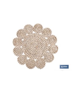 BAJOPLATO FORMA CIRCULOS FIBRA NATURAL MEDIDA 35 CM