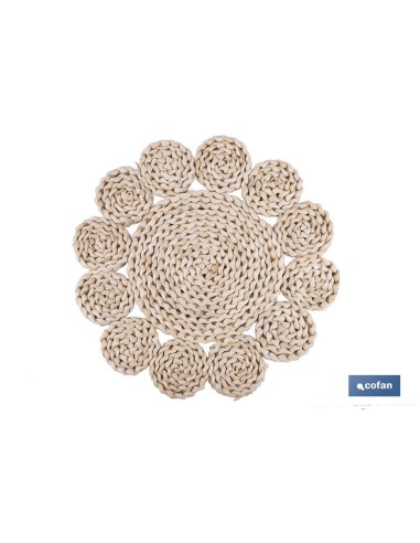 BAJOPLATO FORMA CIRCULOS FIBRA NATURAL MEDIDA 35 CM