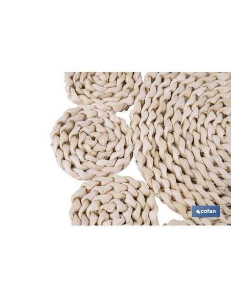 BAJOPLATO FORMA CIRCULOS FIBRA NATURAL MEDIDA 35 CM