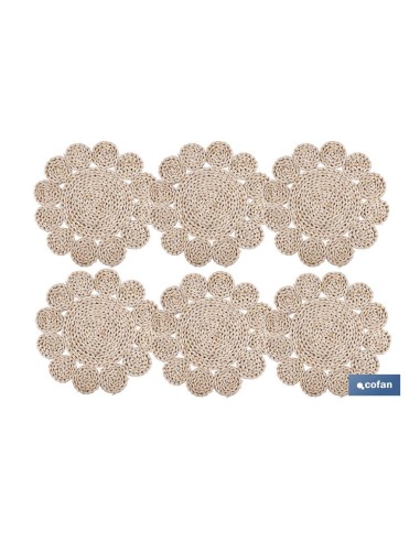 BAJOPLATO FORMA CIRCULOS FIBRA NATURAL MEDIDA 35 CM