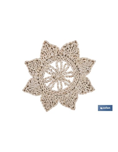 BAJOPLATO EN FORMA ESTRELLA FIBRA NATURAL MEDIDA 30 CM