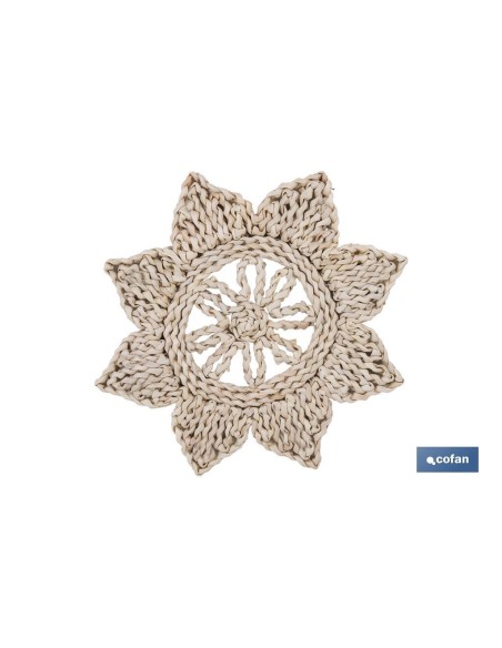 BAJOPLATO EN FORMA ESTRELLA FIBRA NATURAL MEDIDA 30 CM