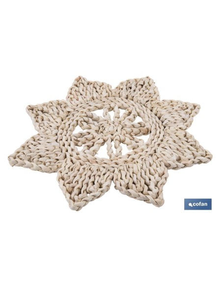 BAJOPLATO EN FORMA ESTRELLA FIBRA NATURAL MEDIDA 30 CM