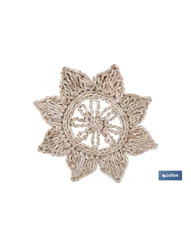BAJOPLATO EN FORMA ESTRELLA FIBRA NATURAL MEDIDA 30 CM