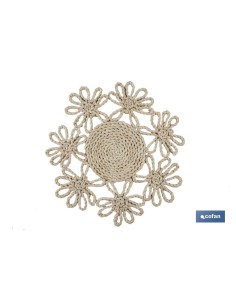 BAJOPLATO FORMA FLOR FIBRA NATURAL MEDIDA 35 CM