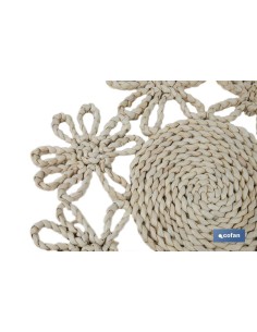 BAJOPLATO FORMA FLOR FIBRA NATURAL MEDIDA 35 CM 2