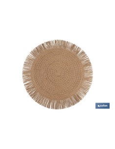 BAJOPLATO REDONDO FLECOS DE COLOR NATURAL MEDIDA 38 CM