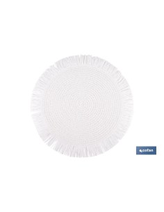 BAJOPLATO REDONDO FLECOS DE COLOR BLANCO MEDIDA 38 CM