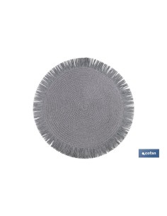 BAJOPLATO REDONDO FLECOS DE COLOR GRIS MEDIDA 38 CM