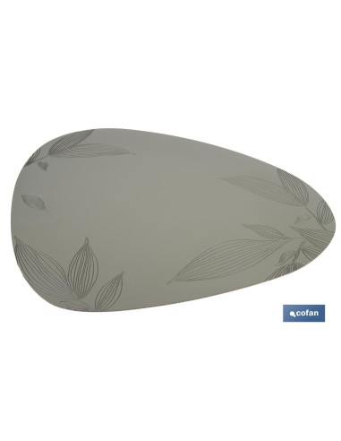 BAJOPLATO FORMA TRIANGULAR DE COLOR VERDE CLARO ESTAMPADO MEDIDA 45 X 36 CM