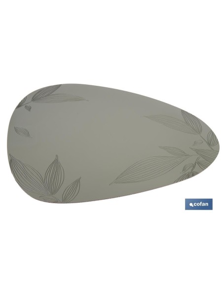 BAJOPLATO FORMA TRIANGULAR DE COLOR VERDE CLARO ESTAMPADO MEDIDA 45 X 36 CM