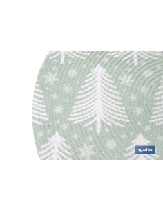BAJOPLATO REDONDO DE COLOR VERDE / BLANCO MEDIDA 38 CM 2