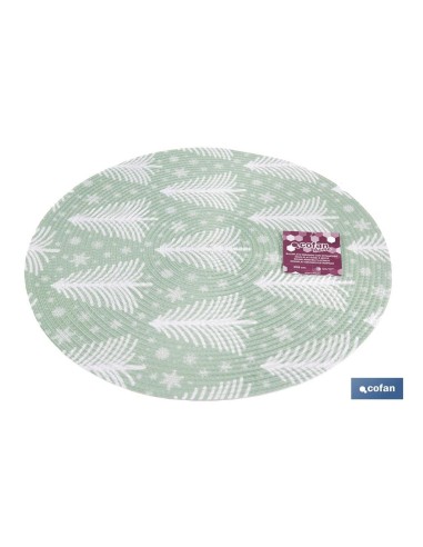 BAJOPLATO REDONDO DE COLOR VERDE / BLANCO MEDIDA 38 CM