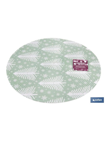 BAJOPLATO REDONDO DE COLOR VERDE / BLANCO MEDIDA 38 CM