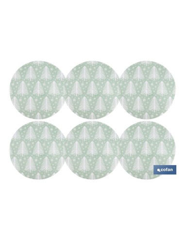 BAJOPLATO REDONDO DE COLOR VERDE / BLANCO MEDIDA 38 CM