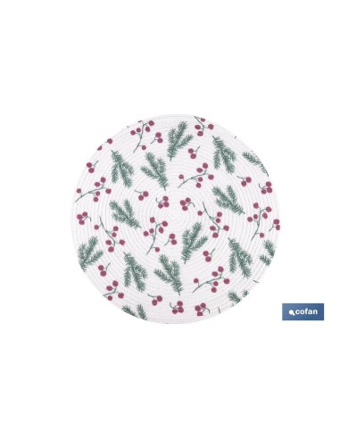 BAJOPLATO REDONDO ESTAMPADO HOJAS MEDIDA 38 CM
