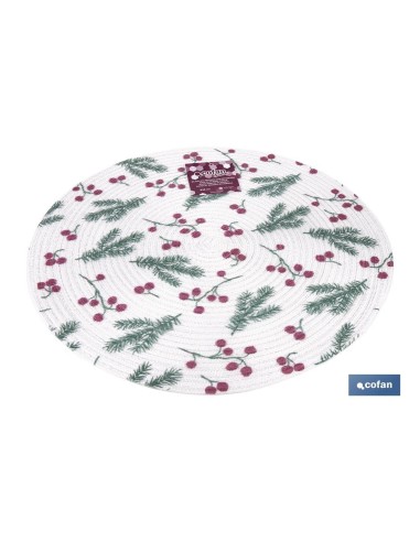 BAJOPLATO REDONDO ESTAMPADO HOJAS MEDIDA 38 CM