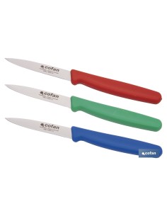 PACK DE 3 CUCHILLOS PUNTILLA COLOR ROJO VERDE AZUL