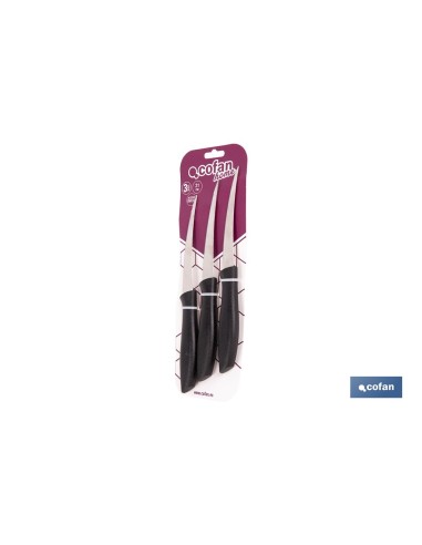 PACK DE 3 CUCHILLOS PARA FRUTA Y VERDURA 21 CM