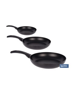 PACK DE 3 SARTENES ANTIADHERENTE ALUMINIO 16 20 22 CM