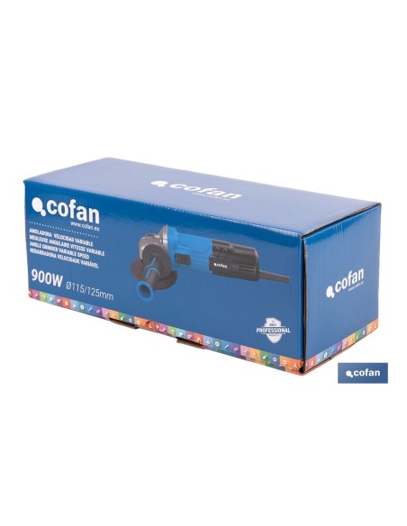 AMOLADORA 900W Ø115/125MM VELOCIDAD VARIABLE
