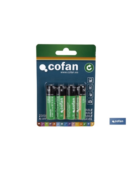 BLISTER 4 PILAS RECARGABLES AA 2300mAh