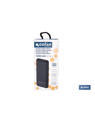 BATERÍA PORTÁTIL POWER BANK 10000 MAH 37 WH