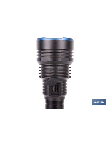 LINTERNA HIGH POWER LED 18.000 LM CON 6 FUNCIONES Ø65 X 322 MM