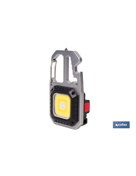 LLAVERO LINTERNA MULTIFUNCIONAL COB 400 LM CON 7 FUNCIONES