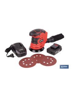 LIJADORA ORBITAL A BATERÍA Li-ion 20 V 125 MM 10000 RPM
