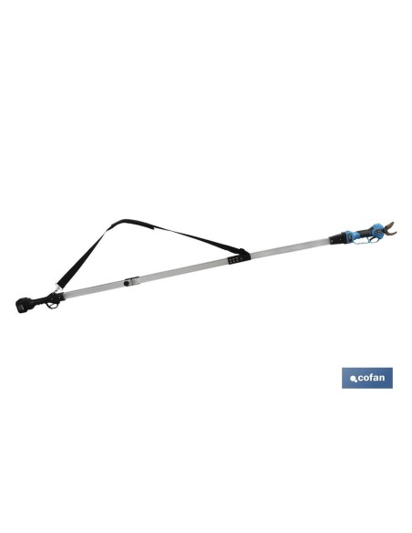 CONJUNTO TIJERAS DE PODAR A BATERÍA + PÉRTIGA EXTENSIBLE 190 CM