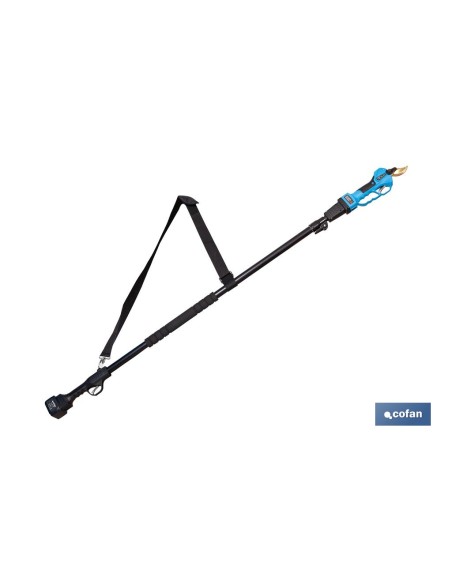 CONJUNTO TIJERAS DE PODAR A BATERÍA + PÉRTIGA EXTENSIBLE 140 - 207 CM