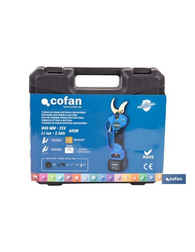 CONJUNTO TIJERAS DE PODAR A BATERÍA + PÉRTIGA EXTENSIBLE 140 - 207 CM